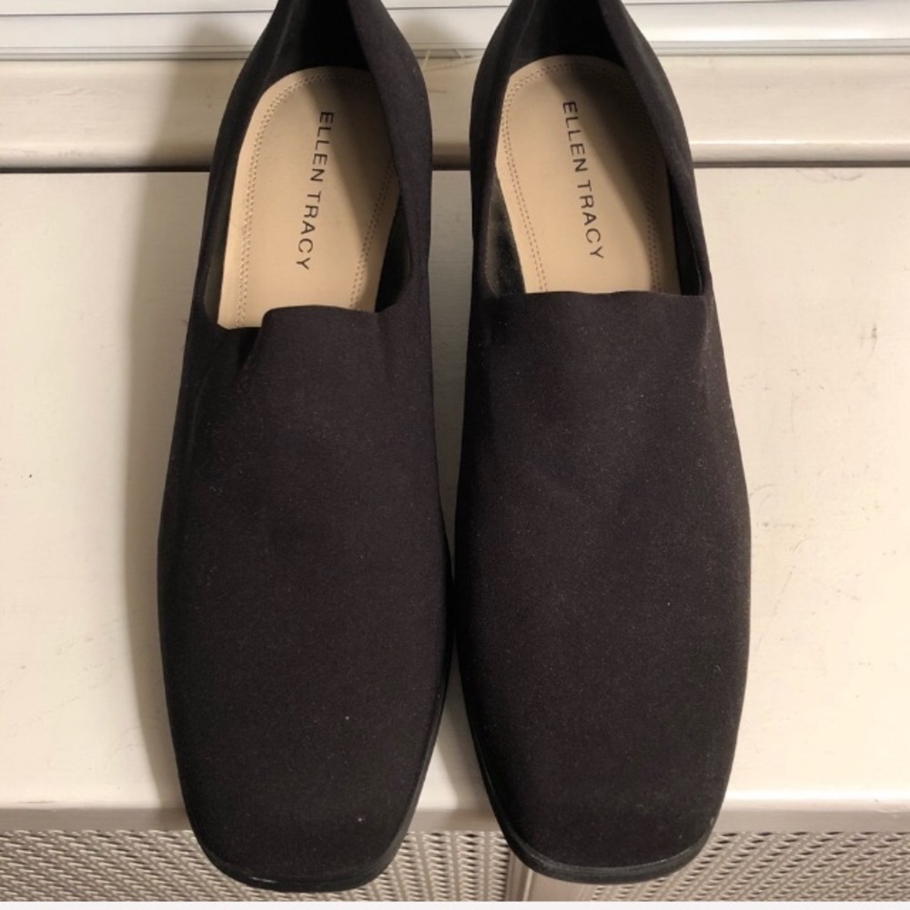 Ellen Tracy black Josie wedge shoes 9.5